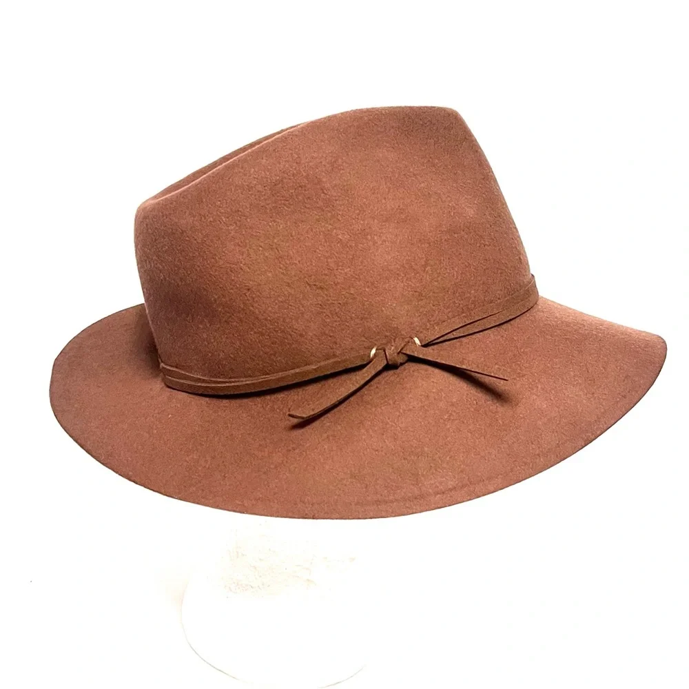 A New Day Wool Downbrim Fedora Hat Brown Quiet Luxury Rustic Chic  Brown NWT